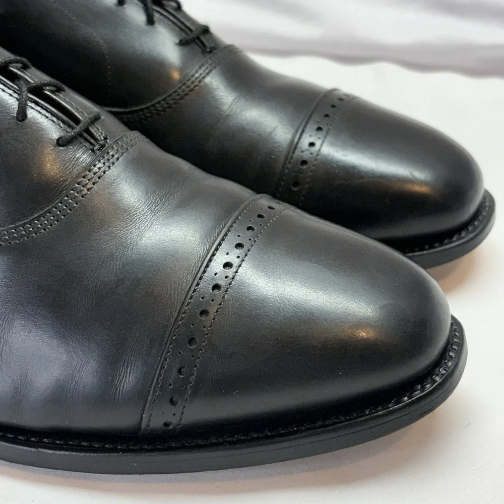 Allen Edmonds Byron Dress Shoes Men's US 11 3E Wide Black Leather Oxford Cap Toe